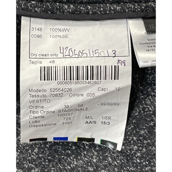 Calvin Klein Collection Wool Dress. Size: 48 M/L - Picture 8 of 9